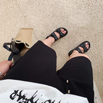 ALIN Custom Large Size Women's Large Size Shorts Women's Fat mm Summer 2019 New High Waist Slimming Meat Knitted Pants