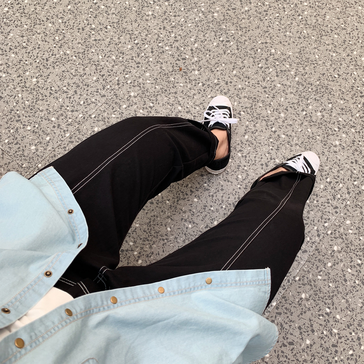 ALIN custom large size women's fat mm autumn pants 2019 new all-match straight pants loose slim casual pants