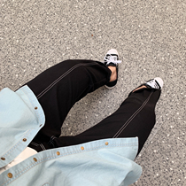 ALIN Custom Large Size Women's Fat mm Autumn Pants 2019 New Joker Straight Pants Loose Skinny Casual Pants