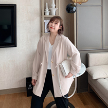ALIN Custom Large Size Suit Jacket Female Fat mm2021 Spring and Autumn New 2020 Jin Leisure Drawstring Suit Jacket