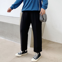 Alai custom large size suit pants womens straight tube loose fat mm casual thin cover meat pants autumn clothes 2020 New