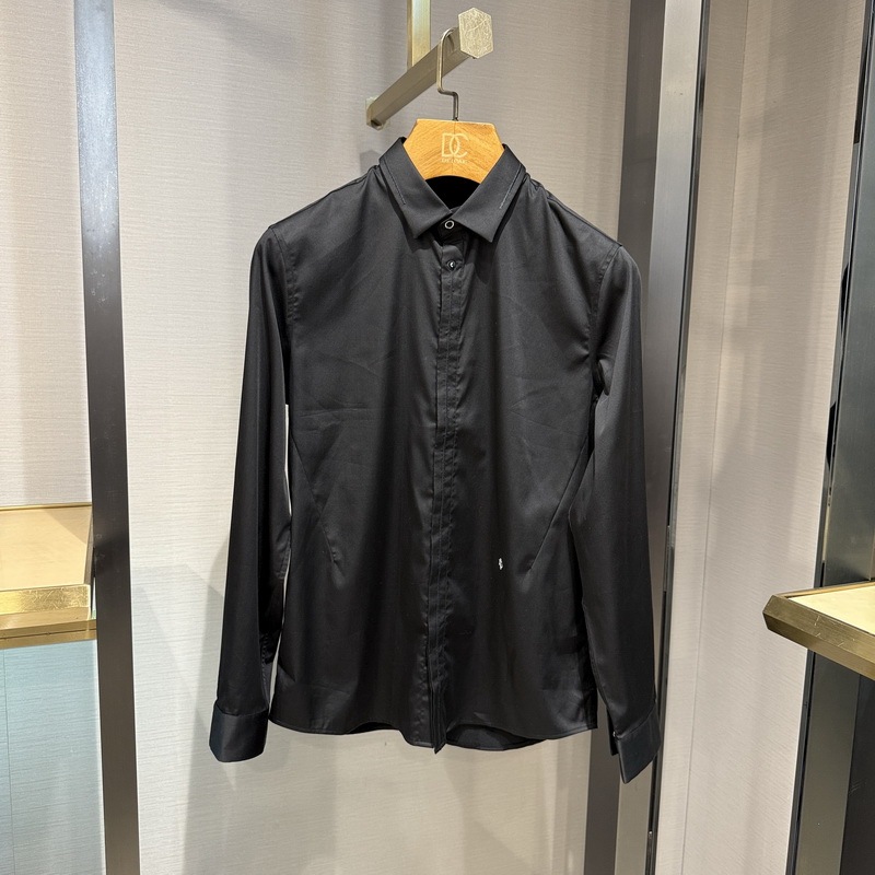 Deicae Men's Spring and Summer Black Business Casual Long-Sleeved Shirt 332111182 Tag 1990Hd