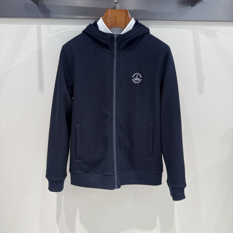 Navigare Small Sailboat Autumn and Winter Style Hooded Fitted Knit Cardigan Sweatshirt 1135895302 Tag Price 1490