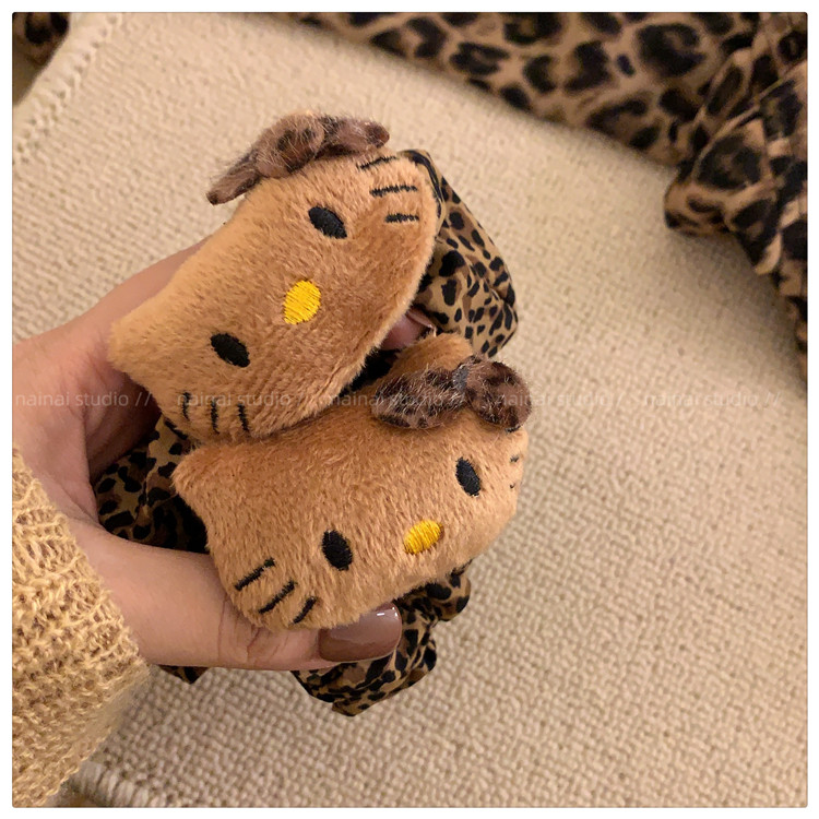 食颜派 豹纹Kitty大肠发圈【头绳发绳高级感发饰】【美式辣妹发圈】