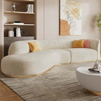Кремовый диван, минималистичная изогнутая ткань для гостиной, коллекция 2023