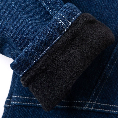 小象汉姆 Флисовая летняя одежда, джинсы с начесом, детский пуховик, штаны, увеличенная толщина, 2023