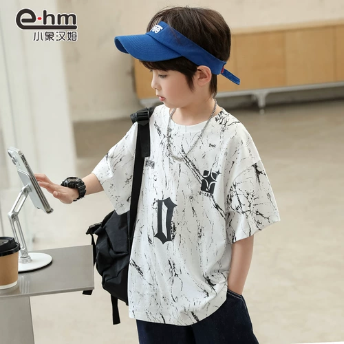 小象汉姆 Летняя одежда, хлопковая детская футболка, в западном стиле