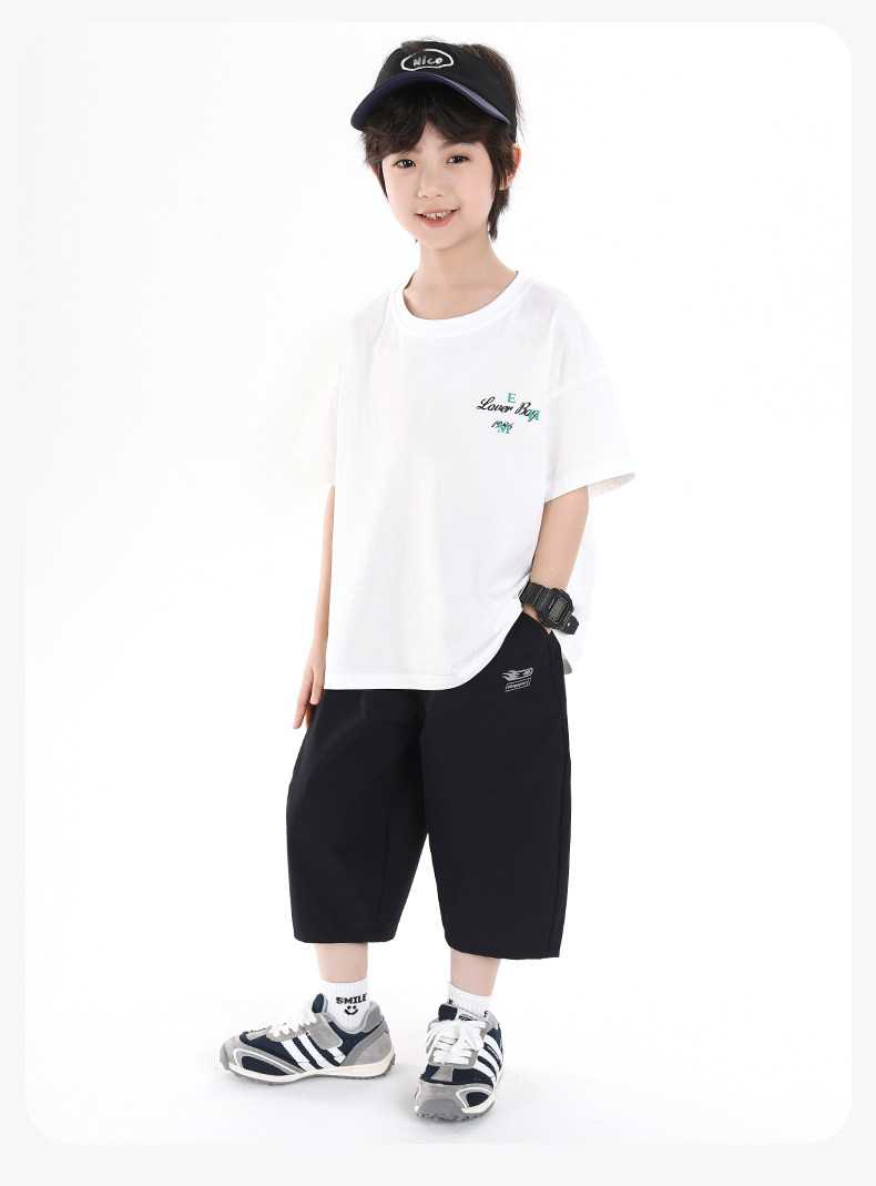 小象汉姆童装男童裤子夏薄款儿童夏装七分裤2026新款大童凉感短裤 — 49
