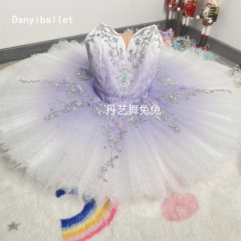 Danyi Adults and Kidsren Simple Purple Gentle Fairy Ballet Performance Clothing Tutu Skirt Competition Clothing Professional Customization