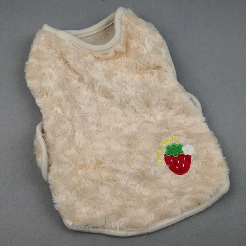 Бесплатная доставка без возврата и обмена собачьи одежды клубничная вышивка осень и зимняя пижама круглый бархатный плюшевая одежда домашняя одежда домашняя одежда