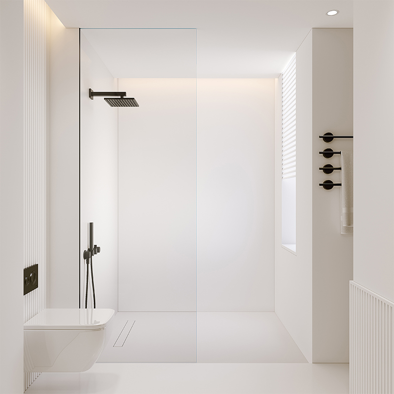 Frameless Shower Room Bath Screen Bathroom Half Partition Glass Door Bathroom Dry and Wet Separation Bathroom Partition Screen