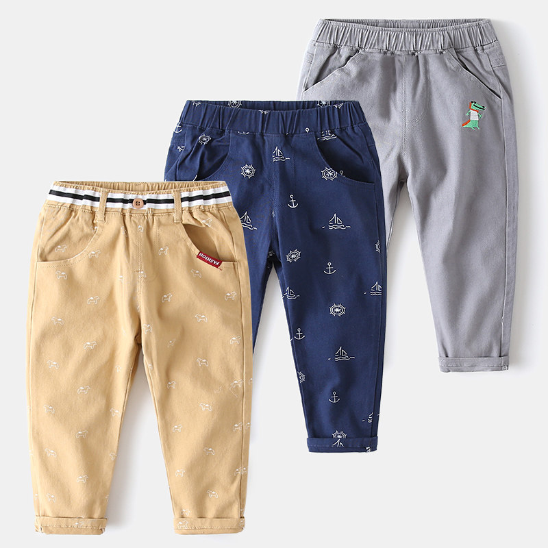 Children's wear boys' pants pure cotton small-foot baby trousers thin 2022 spring wear new children's casual pants Korean version tide