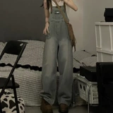 Ретро приталенный комбинезон, дизайнерские джинсы, штаны, в американском стиле, высокая талия, тренд сезона