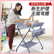 Newborn diaper changing table Nursing table Baby massage touch bath table Multi-functional portable foldable crib