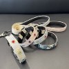 Original Lace High-End Dog Collar P Collar for Small and Medium-Sized Dogs, Genuine Leather Spliced Pet Collar Leash
