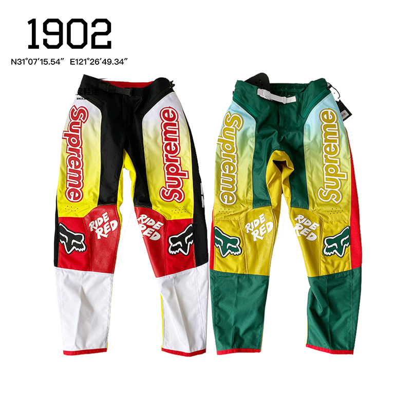 Spot Supreme 19FW Honda Fox Racing Moto Pant Locomotive Long Pants Pants