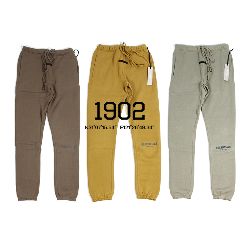 Spot FOG Essentials 21SS 21FW drawstring reflective plus velvet sports trousers cotton pants
