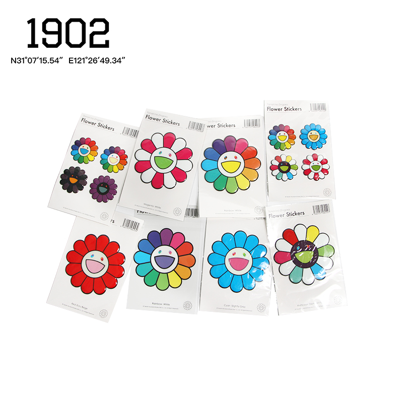 In stock Takashi Murakami KAIKAIKIKI Flower Stickers Colorful Sunflower Smiley Face Three-dimensional Stickers