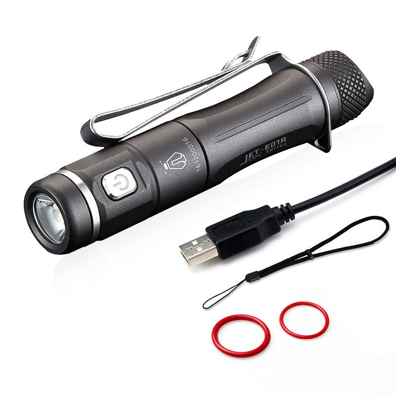 Clear goods JETBeam Jetteming portable series E01R AAA batteries built-in charging connector mini flashlight