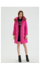 (JC) Orange nourishing winter style matt white duck suede with a long jacket down jacket down the woman