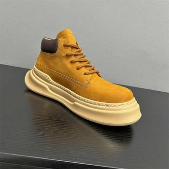 Advanced work martin boots men's trendy short boots men's thick-soled lightweight sneakers versatile rhubarb boots men's work boots