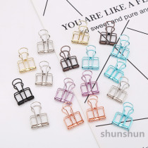 Simple metal hollow color long tail clip chic Korean wind photo wall grid clip creative stationery clip ins