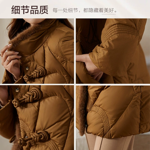 Длинный удерживающий тепло пуховик для матери, средней длины, для среднего возраста, свободный крой, увеличенная толщина