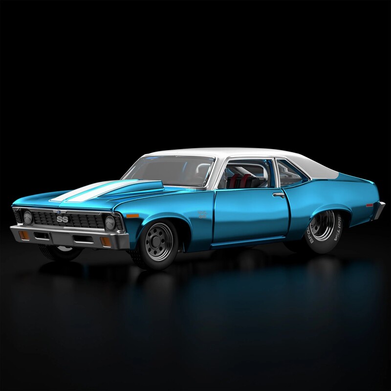 Hot Wheels Rlc 1/64 1972 Chevrolet Chevy Nova Ss Straight Line Electroplated Aqua Blue