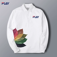 F111 белая рубашка-поло с длинными рукавами1