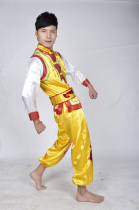 Ethnic minority mens Yangko costumes dragon lantern costumes drum and waist drum costumes dance performances performance stage costumes