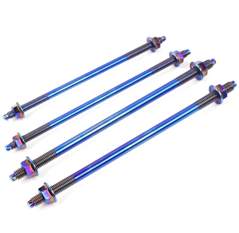 Stainless steel shaft front shaft M10/12mm lengthened color titanium calf burned titanium tortoise Fuxi Hussars BWS modification