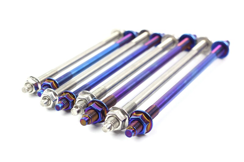 Stainless steel shaft front shaft M10/12mm lengthened color titanium calf burned titanium tortoise Fuxi Hussars BWS modification