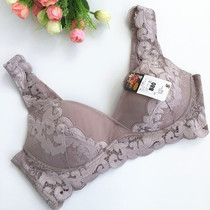 Embroidery non-steel ring gathering bra double shoulder strap seamless non-sagging milk anti-sagging bra lace body comfort underwear