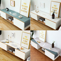 TV cabinet tablecloth cover cloth dustproof mat Nordic rectangular waterproof and anti-scalding leave-in cotton linen coffee table table flag customization
