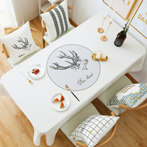 Nordic tablecloth fabric simple cotton linen small fresh waterproof anti-scalding oil-proof wash-in tablecloth Table mat Coffee table mat