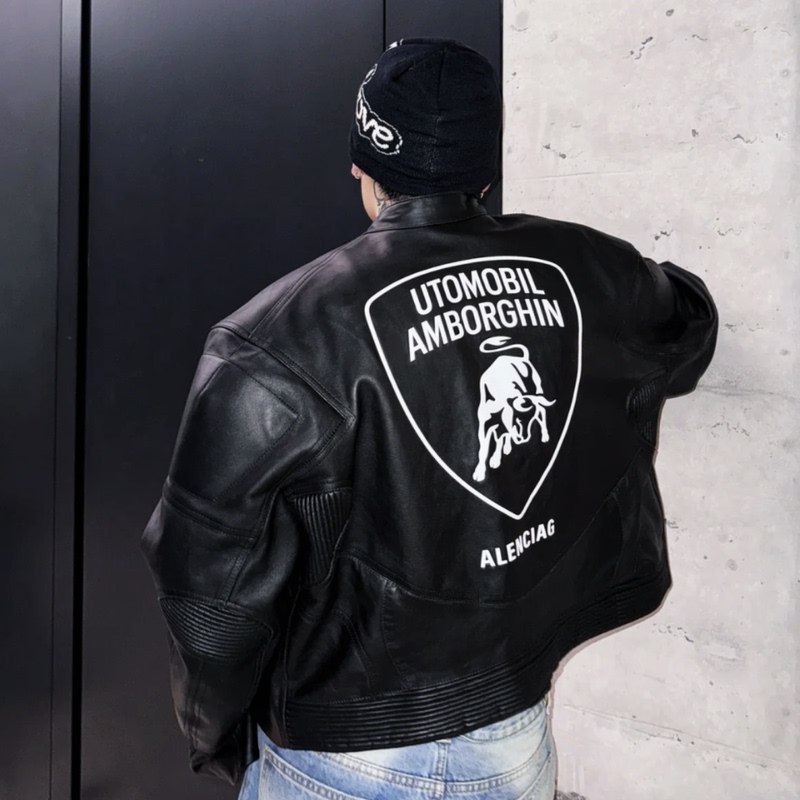 Paris Style Fog Vujade Collaboration American Heavy Embroidery Leather Motorcycle Racing Jacket Couple's Coat for Men Paris Style Fog Vujade Collaboration American Heavy Embroidery Leather Motorcycle Racing Jacket Couple's Coat for Men