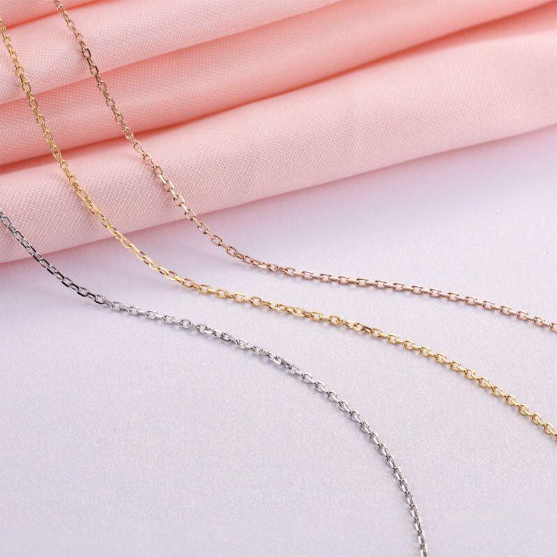 Junhuang jewelry 18k gold gold necklace female rose gold cross chain AU750 Chopin necklace