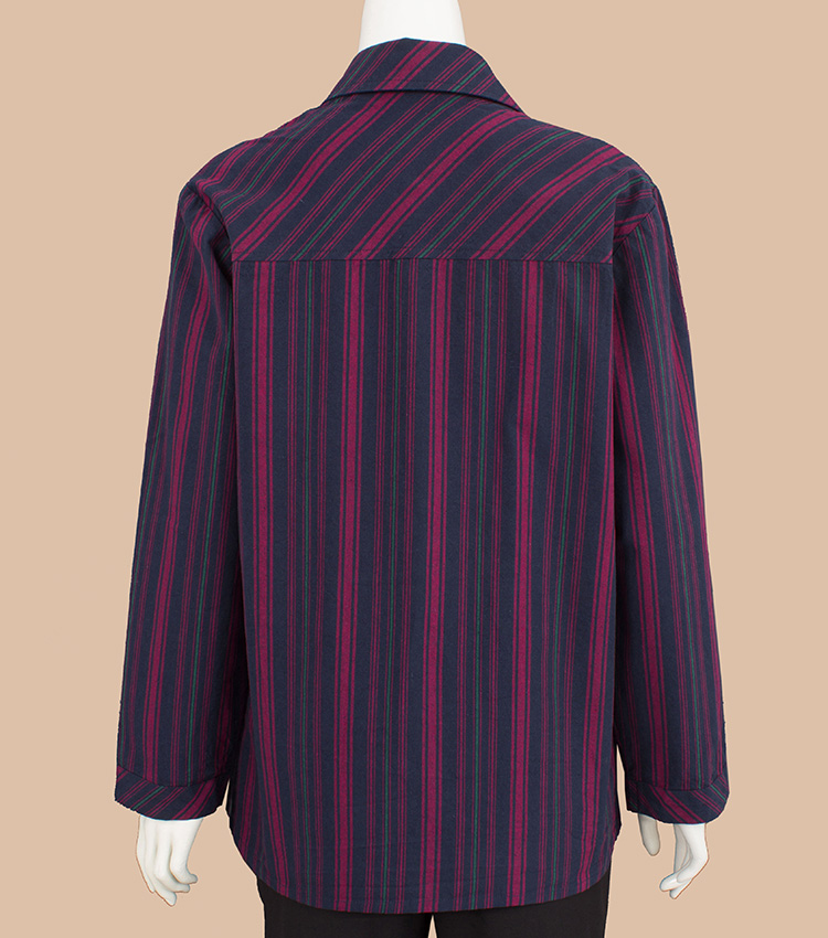 Áo sơ mi nữ sọc cotton mới 2018 nữ trung niên xòe dài và mập mạp tay dài xuân hè - Quần áo của mẹ mẫu váy liền cho tuổi 40