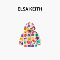 Japanese childrens clothing ELSA KEITH girl jacket spring 2022 new cartoon smiley face jacket baby blouse