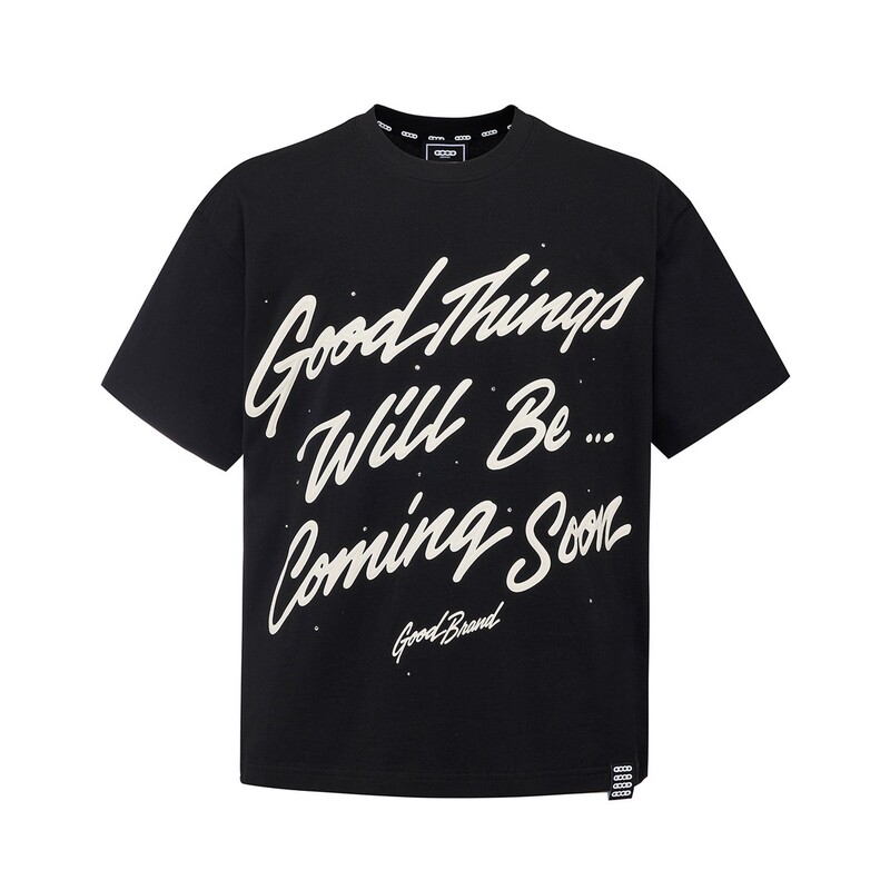 Gb-Goodbrand 26Ss "Good Things Are Coming" Floral 3D Foam Slogan Short-Sleeved T-Shirt, Same Style for Men and Women