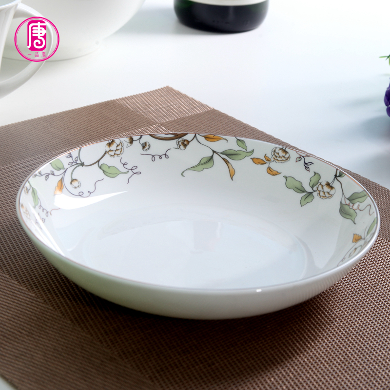 Yipin tang, 8 inch ceramic plate household ipads China 7.5 inch FanPan creative deep plate tableware soup dish of capacity