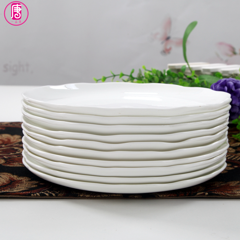 Yipin Tang Jiayong 7.5 in shallow dish pure white, cold dish dish ipads porcelain ceramic move plate plate
