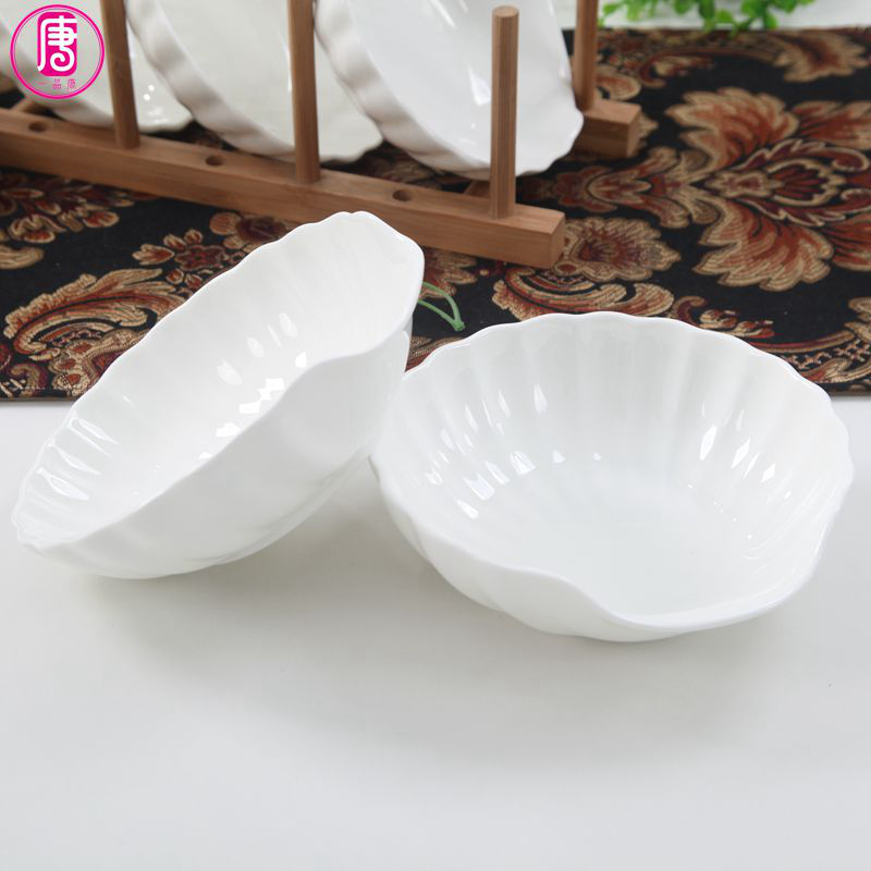 Yipin tang, 6 inch ceramic bowl of pure white ipads porcelain shell shallow bowl move the vegetables salad bowl bowl of noodles bowl