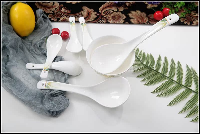 Yipin tang household spoons ipads China dinner spoon ceramic spoon porcelain spoon run small spoon to ultimately responds porridge spoon of rice dish