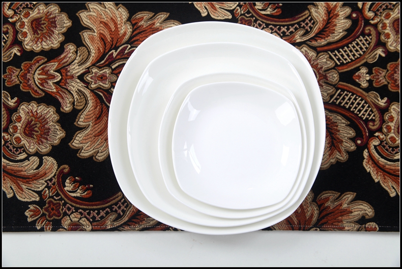 Yipin Tang Chun 0 square plate the white household ceramic soup plate creative west tableware hotel ipads porcelain plates