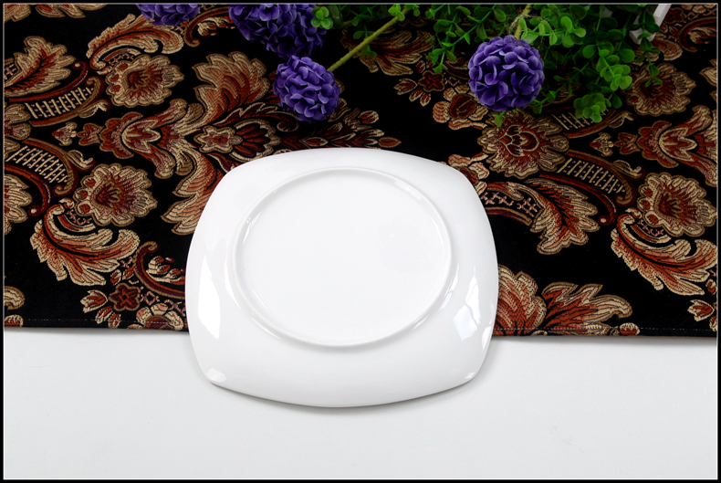 Yipin Tang Jiayong dishes ipads porcelain square plate pure white, cold dish plate square platter ceramic tableware ou flat