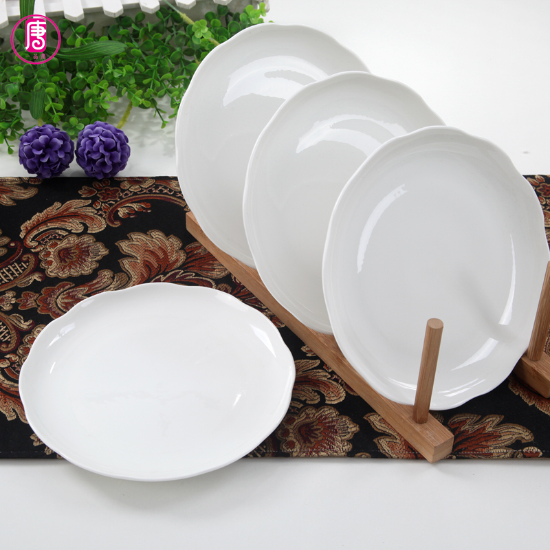 Yipin Tang Jiayong 7.5 in shallow dish pure white, cold dish dish ipads porcelain ceramic move plate plate