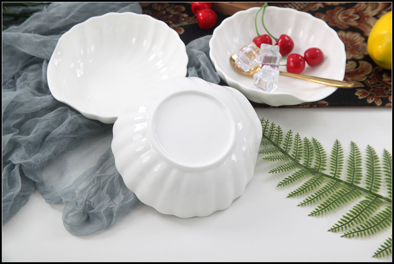 Yipin tang, 6 inch ceramic bowl of pure white ipads porcelain shell shallow bowl move the vegetables salad bowl bowl of noodles bowl