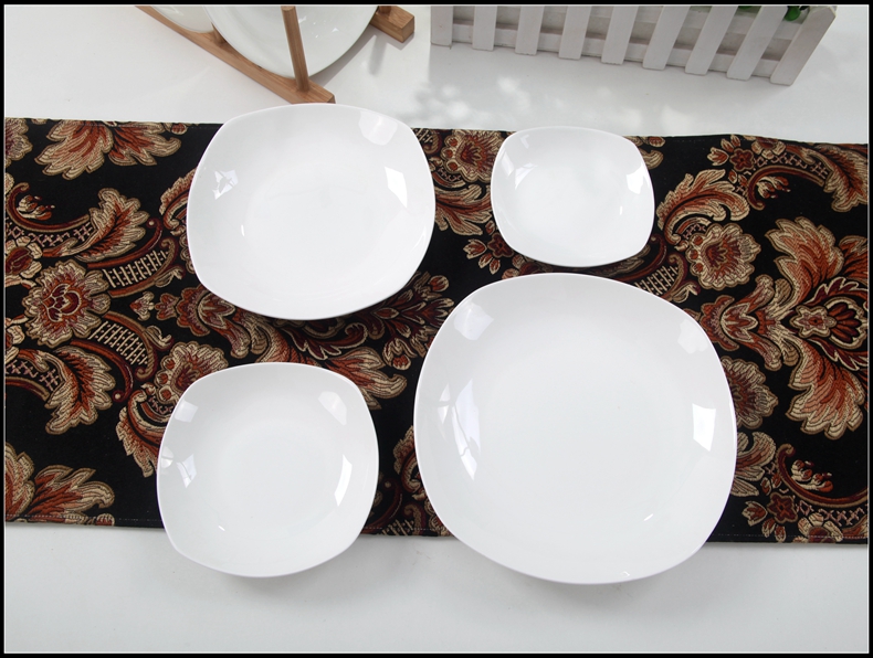 Yipin Tang Chun 0 square plate the white household ceramic soup plate creative west tableware hotel ipads porcelain plates