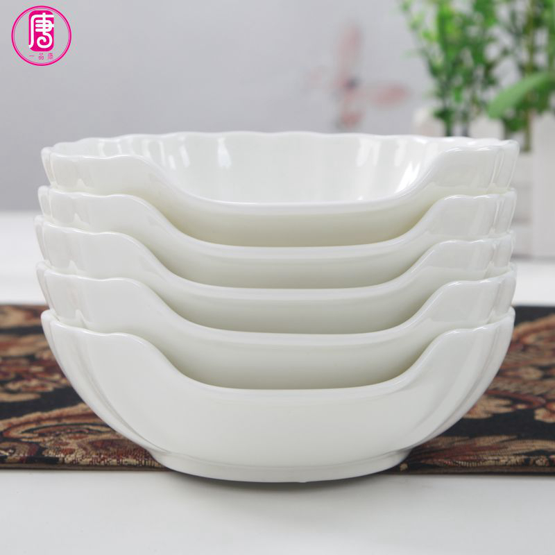 Yipin tang, 6 inch ceramic bowl of pure white ipads porcelain shell shallow bowl move the vegetables salad bowl bowl of noodles bowl